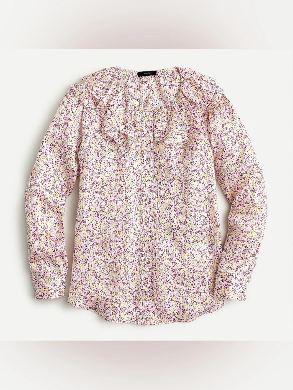 J.Crew Ruffle Field Day Floral Print Ivory Pink Blouse Shirt Top NWT